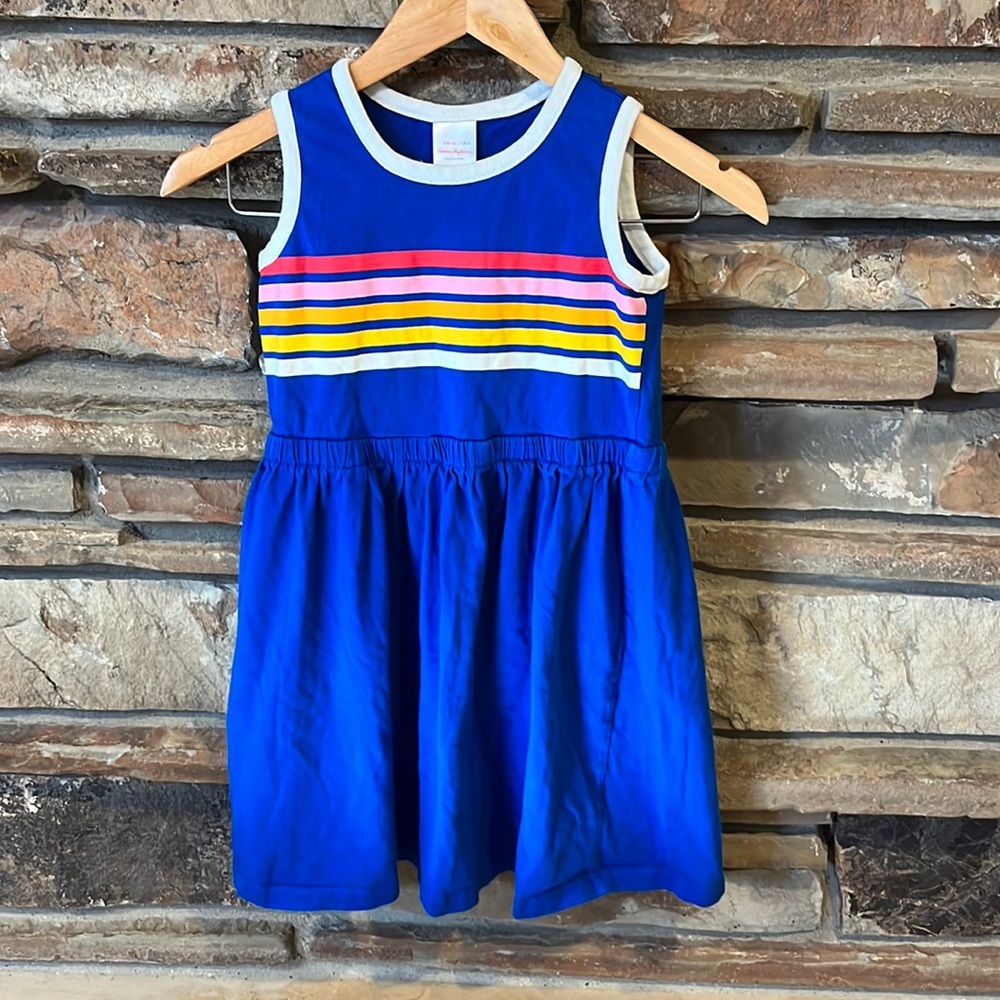 Hanna Andersson Blue Cotton Striped Tank Top Dress